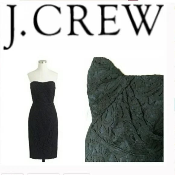 NEW‎ J. Crew Kelsey Strapless Dress Leavers Lace #B7678 Womens Size 0 Linen - Picture 1 of 8